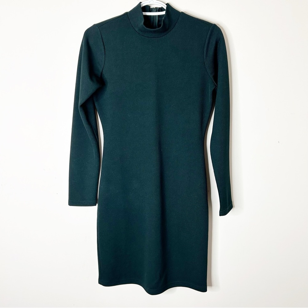 DRY LAKE Women's Mini Dress Long sleeve knit Bodycon mock neck